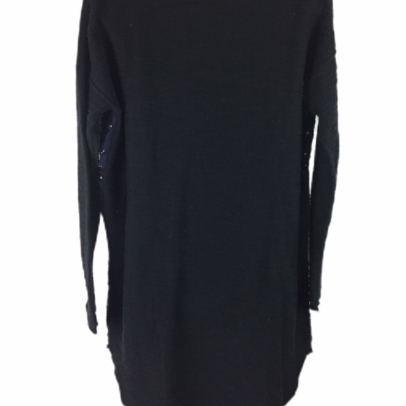 FREE PEOPLE Tunic Top knit sequin black navy Whimsy Goth Grunge Disco Sz Small - Picture 3 of 9